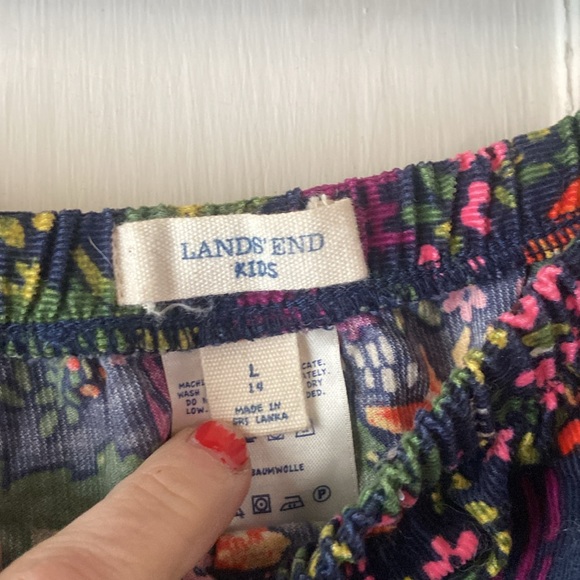 Lands' End Kids Size L Corduroy Skirt Foxes Bunnies forest scenes Boho Girls - Picture 2 of 4